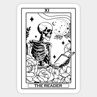 The Reader Skeleton Tarot Card Sticker